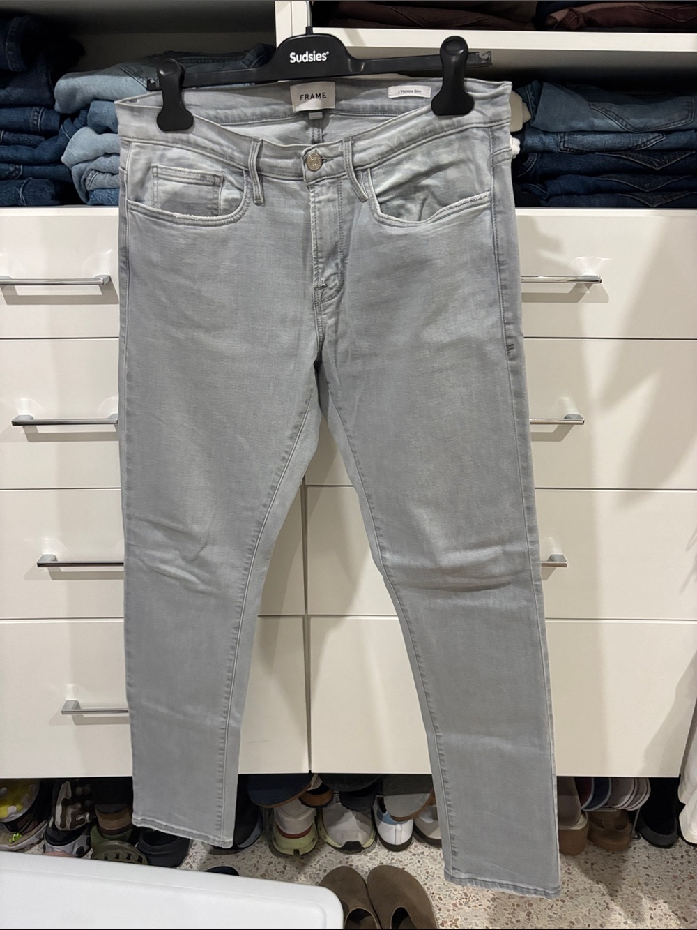 Frame Denim Light Gray Slim Jeans